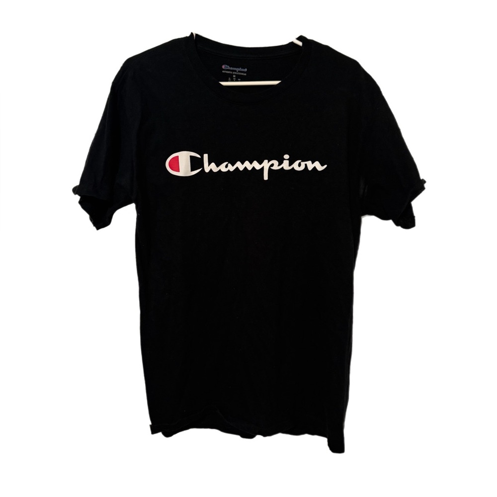 Champion Black Tee with Logo